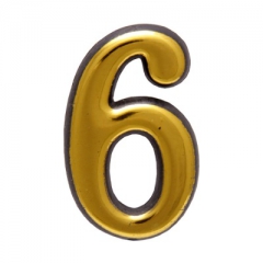 Цифра дверная  "6" (золото) (АЛЛЮР)